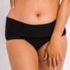 Curvy Kate First Class Black Deep Foldover Brief – Adjustable High Rise Swim Bottom with Sheer Trim -Her Room US curvy kate cuka01 cs20503 gs