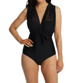 Curvy Kate Black Wrapsody Multi-Way Mesh – Underwired Bandeau One Piece Swimsuit