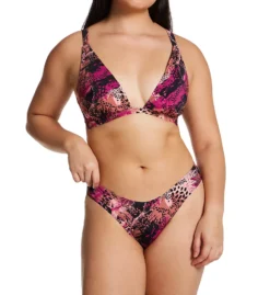 Curvy Kate Pool Party Neon Animal Print Wireless Triangle Bikini Top - Bra-Sized Swimwear -Her Room US curvy kate cuka01 cs8308 cs1