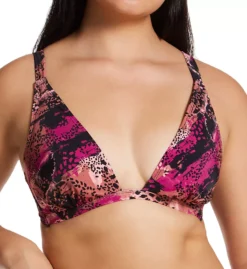 Curvy Kate Pool Party Neon Animal Print Wireless Triangle Bikini Top - Bra-Sized Swimwear