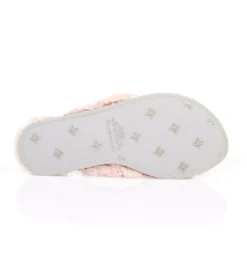 Dearfoams Marie Furry Thong - Plush Faux Fur Memory Foam Indoor/Outdoor Slipper -Her Room US dearfoams drfs01 50919 bs
