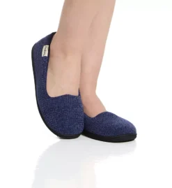 Dearfoams Rebecca Chenille Closed Back Slipper – Dusty Pink Textured Knit Memory Foam House Shoe