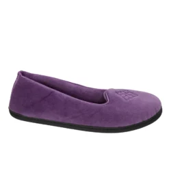 Dearfoams Rebecca Microfiber Velour Closed Back Slipper - Embroidered Skimmer Style -Her Room US dearfoams drfs01 51701 cs2