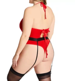 Dreamgirl Red Velvet Santa 3-Piece Lingerie Set – Faux Fur Trim Bodysuit with Matching Hat and Garter Belt -Her Room US dreamgirl dg001 12403 cs6
