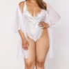 Dreamgirl Plus Sized Mesh Robe & Teddy 2 Pc Set -Her Room US dreamgirl dg001 12803x gs
