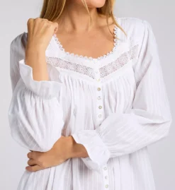 100% Cotton Long Sleeve Button Front Gown -Her Room US eileen west eilw01 5820079 cs1