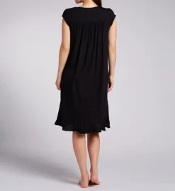 Eileen West Tencel Modal Cap Sleeve Nightgown – Floral Lace & Akoya Shell Button Sleepwear -Her Room US eileen west eilw01 e60056 bs