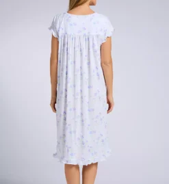 Eileen West Floral Print Pointelle Cotton Waltz Nightgown – Lace Trim Cap Sleeve Sleepwear -Her Room US eileen west eilw01 e60090 bs