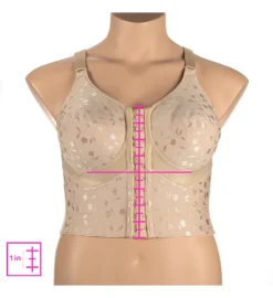 Jacquard Wireless Soft-cup Front Hook Longline Bra -Her Room US elil01 5415 01