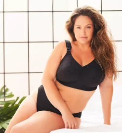 Jacquard Wireless Softcup Bra With Cushion Straps -Her Room US elila elil01 1305 cs4