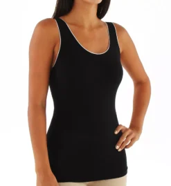 Elita The Naturals Shelf Bra Camisole – Contrast Trim Wide Strap Scoop Neck Tank