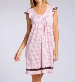 Ellen Tracy Yours To Love Cap Sleeve V-Neck Chemise - Soft Knit Sleep Dress