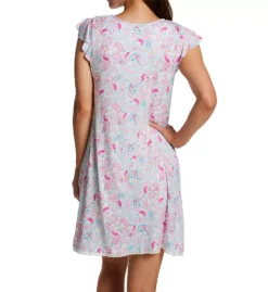 Ellen Tracy Paisley Print Flutter Sleeve Chemise – Eyelet Trim Soft Knit Nightgown -Her Room US ellen tracy elen01 8025634 bs