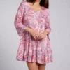 Jersey Paisley 3/4 Sleeve Short Tunic
