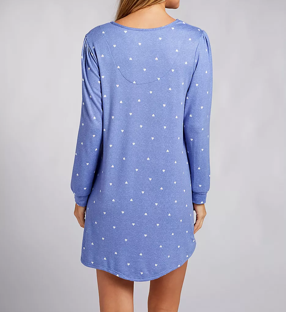 Ellen Tracy Brushed Sweater Knit Long Sleeve Sleepshirt – Heather Grey Henley V-Neck with Pockets 5 Ellen Tracy Brushed Sweater Knit Long Sleeve Sleepshirt – Heather Grey Henley V-Neck with Pockets - Image 3