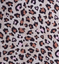 Ellen Tracy Leopard Print Sleep Chemise – 3/4 Sleeve Nightgown with Pink Chiffon Trim -Her Room US ellen tracy elen01 8025667 cs2