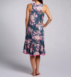 Ellen Tracy Floral Jersey Sleeveless Midi Nightgown with Built-in Soft Bra – Pink Accents -Her Room US ellen tracy elen01 8125649 bs