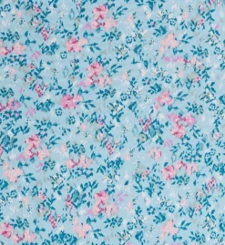 Ellen Tracy Blue Ditsy Floral V-Neck Midi Gown – Flutter Cap Sleeve Sleepwear -Her Room US ellen tracy elen01 8325610 cs1