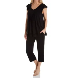 Ellen Tracy Yours To Love Short Sleeve Pajama Top – Pleated V-Neck Knit Sleepwear -Her Room US ellen tracy elen01 8415331 cs5