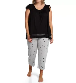 Ellen Tracy Plus Size Yours To Love V-Neck Sleep Top - Soft Rayon Short Sleeve Loungewear -Her Room US ellen tracy elen01 8415x cs1