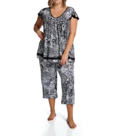 Ellen Tracy Plus Size Yours To Love V-Neck Sleep Top - Soft Rayon Short Sleeve Loungewear -Her Room US ellen tracy elen01 8415x cs2