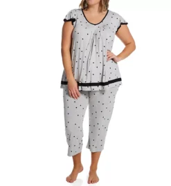 Ellen Tracy Plus Size Yours To Love V-Neck Sleep Top - Soft Rayon Short Sleeve Loungewear -Her Room US ellen tracy elen01 8415x cs3