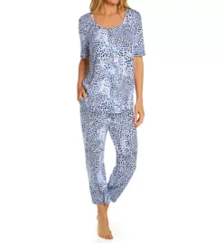 Ellen Tracy Women's Printed Short Sleeve Scoop Neck Tunic Lounge Top - 8423009 -Her Room US ellen tracy elen01 8423009 cs2