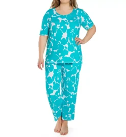 Ellen Tracy Women's Printed Short Sleeve Scoop Neck Tunic Lounge Top - 8423009 -Her Room US ellen tracy elen01 8423009 cs5