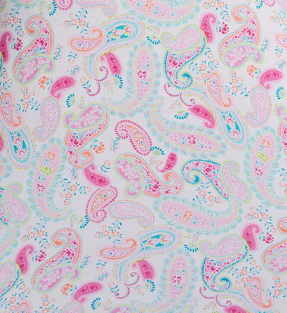 Ellen Tracy Multicolor Paisley Flutter Sleeve Short PJ Set – Eyelet Trim Rayon Knit Sleepwear 8 Ellen Tracy Multicolor Paisley Flutter Sleeve Short PJ Set – Eyelet Trim Rayon Knit Sleepwear - Image 6