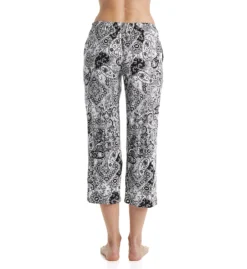 Ellen Tracy Blue Paisley Cropped Sleep Pant – Lightweight Rayon Knit Lounge Bottoms -Her Room US ellen tracy elen01 8715331 bs