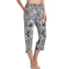 Ellen Tracy Blue Paisley Cropped Sleep Pant – Lightweight Rayon Knit Lounge Bottoms -Her Room US ellen tracy elen01 8715331 gs