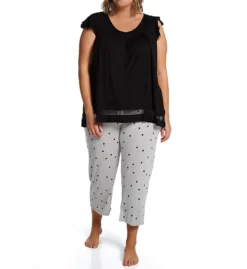 Ellen Tracy Plus Yours To Love Cropped Sleep Pant – Lightweight Knit Pajama Bottoms with Pockets -Her Room US ellen tracy elen01 8715x cs1