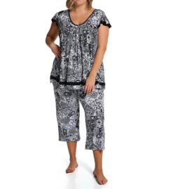 Ellen Tracy Plus Yours To Love Cropped Sleep Pant – Lightweight Knit Pajama Bottoms with Pockets -Her Room US ellen tracy elen01 8715x cs2