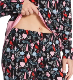 Ellen Tracy Festive Flamingo Holiday Brushed Sweater Knit Long Sleeve PJ Set -Her Room US ellen tracy elen01 8725572 cs2