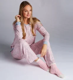 Brushed Sweater Knit PJ Set With Socks
