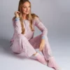 Ellen Tracy Plus Size Leopard Print Brushed Sweater Knit Pajama Set with Chenille Socks -Her Room US ellen tracy elen01 9725663 gs
