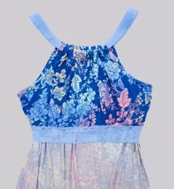 Ellen Tracy Floral Print Sleeveless Midi Gown – Romantic Rayon Knit Nightgown with Built-in Shelf Bra -Her Room US ellen tracy elen01 n20018 cs1