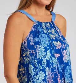 Ellen Tracy Floral Print Sleeveless Midi Gown – Romantic Rayon Knit Nightgown with Built-in Shelf Bra -Her Room US ellen tracy elen01 n20018 cs2