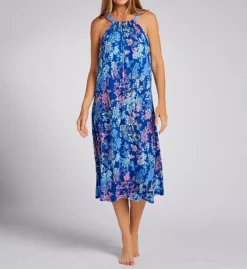 Ellen Tracy Floral Print Sleeveless Midi Gown – Romantic Rayon Knit Nightgown with Built-in Shelf Bra -Her Room US ellen tracy elen01 n20018 fs