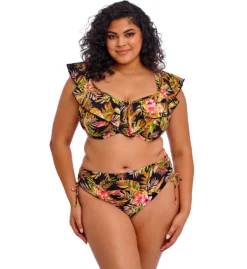 Elomi Tiger Valley Earthy Animal Print Underwire Flounce Bikini Top - Bra Sized Support -Her Room US elomi elom01 802306 cs2