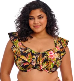 Elomi Tiger Valley Earthy Animal Print Underwire Flounce Bikini Top - Bra Sized Support -Her Room US elomi elom01 802306 fs