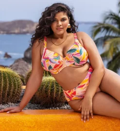 Elomi Sancho Beach Tropical Floral Print – Mid Rise Bikini Brief Swim Bottom -Her Room US elomi elom01 802572 cs1