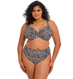 Elomi Fiji Falls Zebra Print Underwire Plunge Bikini Swim Top - ES802602 -Her Room US elomi elom01 802602 cs1