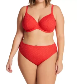 Elomi Midnight Blue Bazaruto Textured Crochet – High Rise Mid Brief Swim Bottom -Her Room US elomi elom01 es0672 cs3