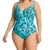 Elomi Kotiya Leopard Print Non-Wired One Piece - Bra-Sized V-Neck Swimsuit -Her Room US elomi elom01 es0943 gs