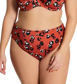 ELOMI Kotiya Leopard Print Mid-Rise Bikini Brief – Fierce Animal Pattern Swim Bottom