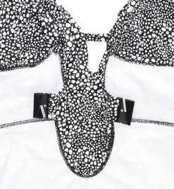 ELOMI Pebble Cove Black and White Abstract - Bra-Sized Non-Wired Plunge One Piece Swimsuit -Her Room US elomi elom01 es1143 cs6