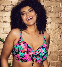 Elomi Savaneta Underwire Bikini Top – Tropical Floral Print Sweetheart Neckline -Her Room US elomi elom01 es1306 cs5