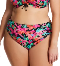 ELOMI Savaneta Tropical Floral Mid Rise Bikini Brief - Moderate Coverage Swim Bottom