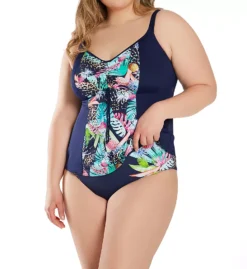 Elomi Pina Colada Tropical Print Tankini – Adjustable Drawstring Slimming Swim Top -Her Room US elomi elom01 es7261 cs1